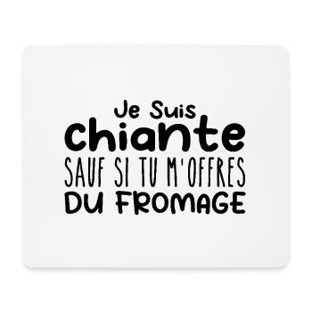 Femme qui adore : Fromage. Design Drôle Humour - Tapis de souris (format paysage) - blanc - Devant