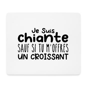 Femme qui adore : Croissant. Design Drôle Humour - Tapis de souris (format paysage) - blanc - Devant