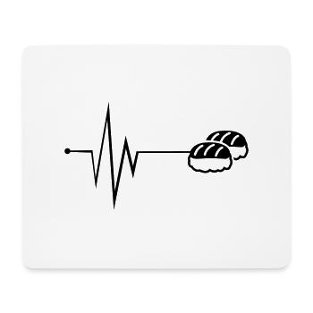 Sushi Puls Silhouette - Mousepad (Querformat) - Weiß - Vorne