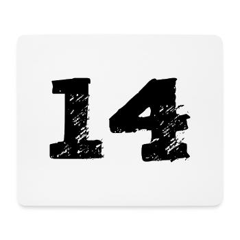 Maillot 14 Numéro - Tapis de souris (format paysage) - blanc - Devant