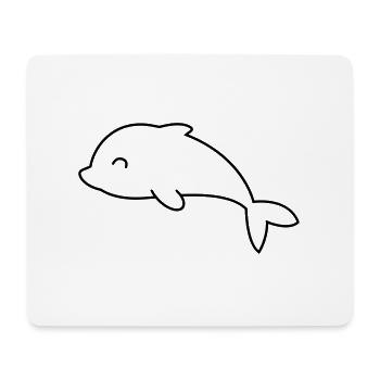 Dolphin Comic Animal - Mouse Pad (horizontal) - white - Front