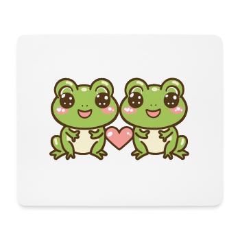 Couple De Grenouille Amoureux Animal Saint Valentin - Tapis de souris (format paysage) - blanc - Devant