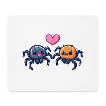 Couple de tarentules Amour Araignée Amoureuse - Tapis de souris (format paysage) - blanc - Devant