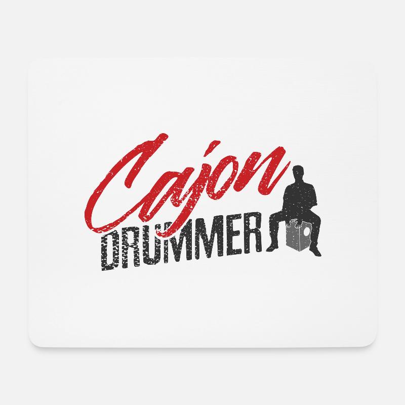 Cajon Cajon Drummer - Mousepad (Querformat) - Weiß