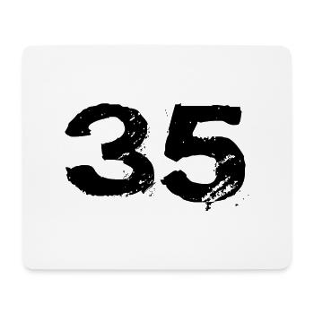 35 Zahl Trikot - Mousepad (Querformat) - Weiß - Vorne