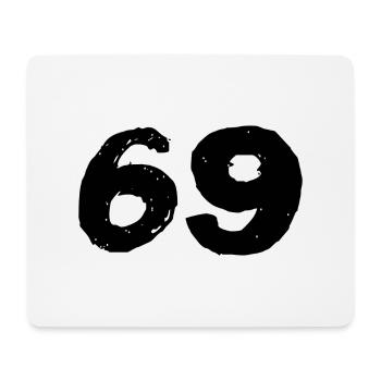 69 Zahl Trikot - Mousepad (Querformat) - Weiß - Vorne