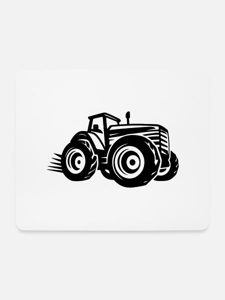 Traktor Silhouette Landwirtschaft - Mousepad (Querformat) - Weiß