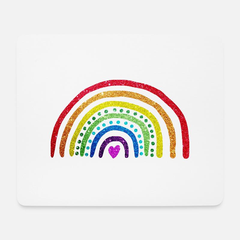 Regenbogen-Glitzer - Mousepad (Querformat) - Weiß