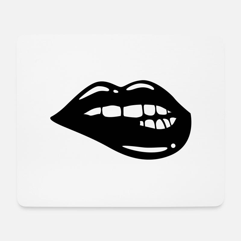 Lippen symbol - Mousepad (Querformat) - Weiß