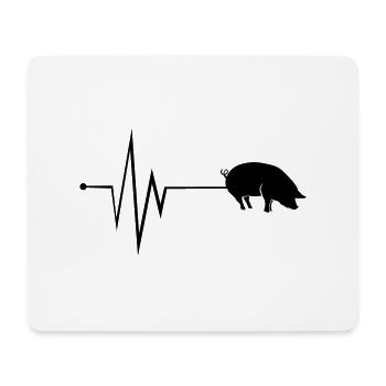 Pig Animal Pulse - Mouse Pad (horizontal) - white - Front