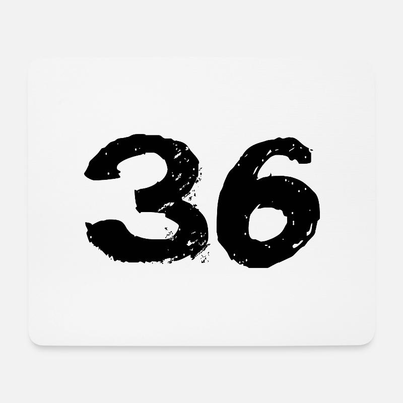 36 Zahl Trikot - Mousepad (Querformat) - Weiß