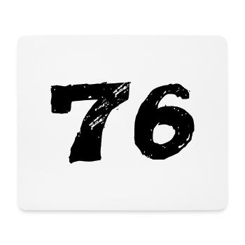 76 Zahl Trikot - Mousepad (Querformat) - Weiß - Vorne