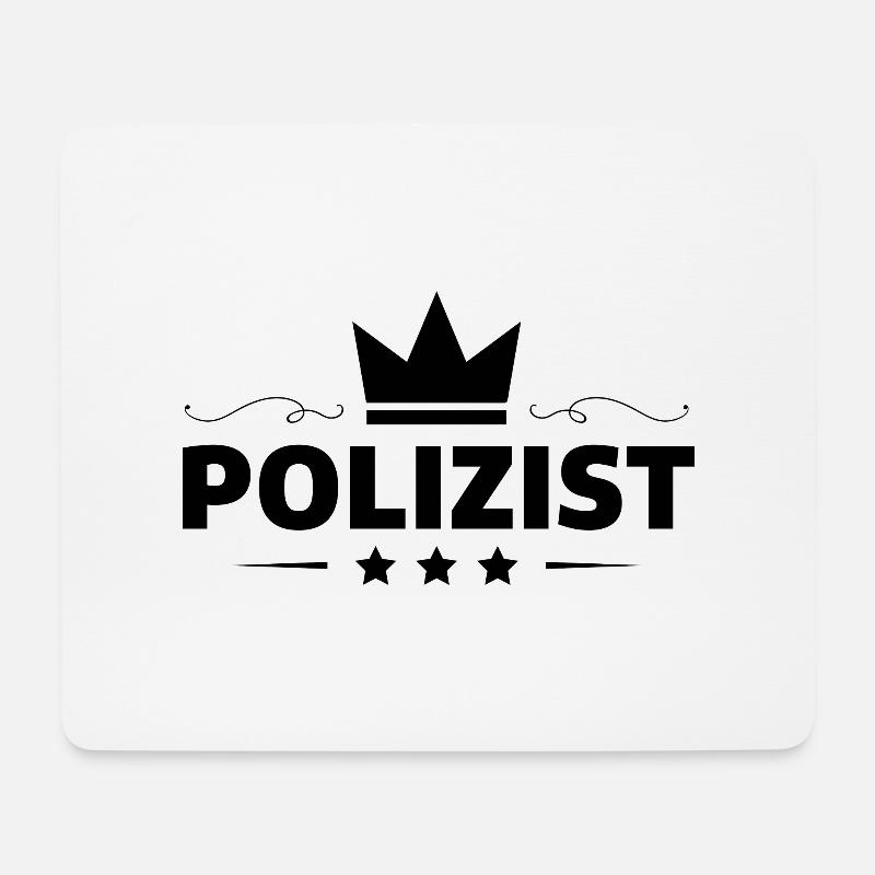 Polizist Beruf - Mousepad (Querformat) - Weiß