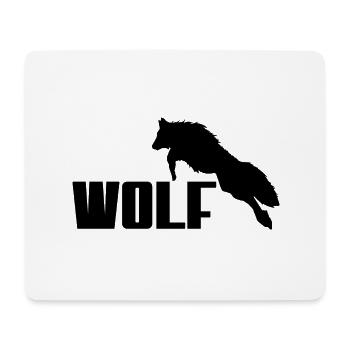 Wolf logo - Mouse Pad (horizontal) - white - Front