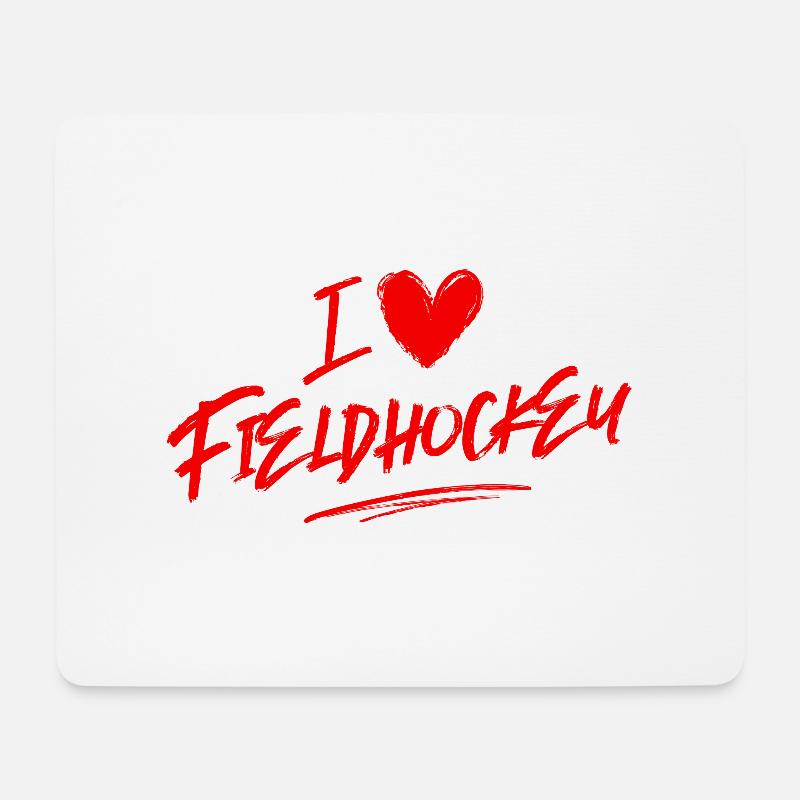 Ich liebe Fieldhockey - Mousepad (Querformat) - Weiß