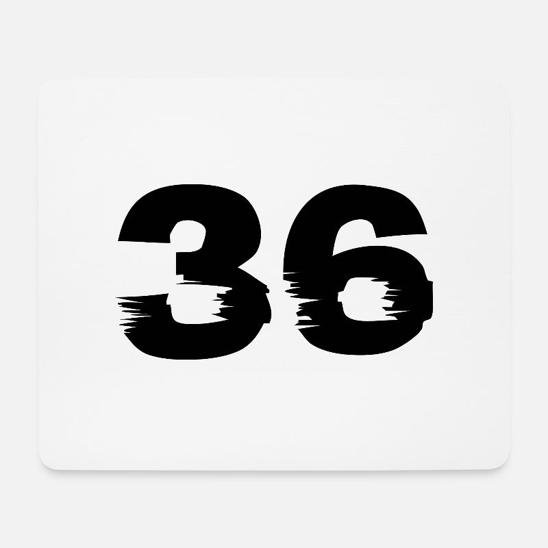 36 Zahl - Mousepad (Querformat) - Weiß