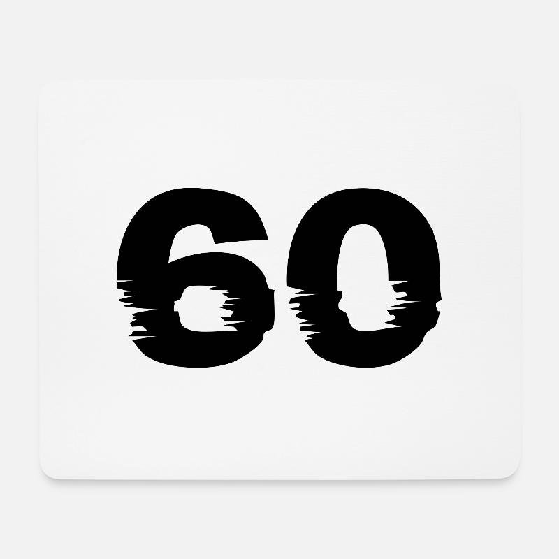 60 Zahl - Mousepad (Querformat) - Weiß