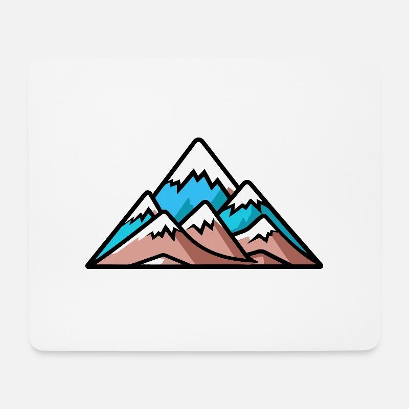 Berge Symbol Silhouette - Mousepad (Querformat) - Weiß