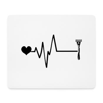 Lame de rasoir Pulse Heart Love - Tapis de souris (format paysage) - blanc - Devant