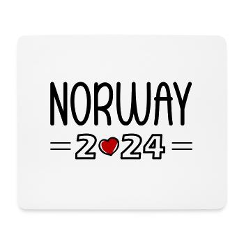 Norwegen 2024 Herz - Mousepad (Querformat) - Weiß - Vorne