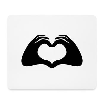 Hände Herz Symbol - Mousepad (Querformat) - Weiß - Vorne