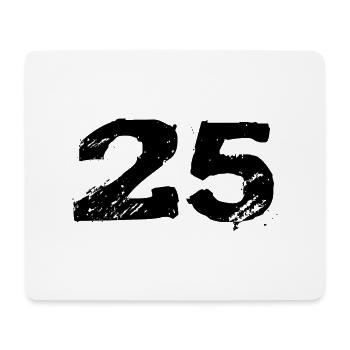 25 Zahl Trikot - Mousepad (Querformat) - Weiß - Vorne
