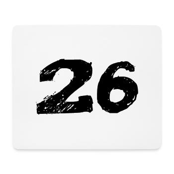 26 Zahl Trikot - Mousepad (Querformat) - Weiß - Vorne
