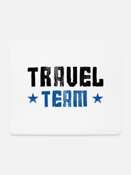 Travel Team - Mousepad (Querformat) - Weiß