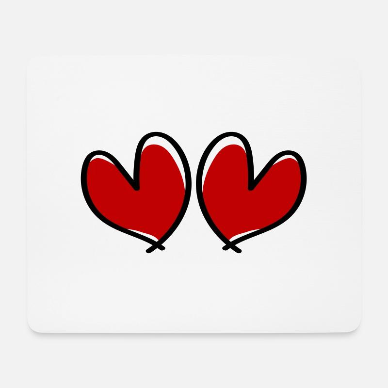 Hearts Love Heart - Mouse Pad (horizontal) - white