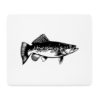 Pike Fish Silhouette - Mouse Pad (horizontal) - white - Front
