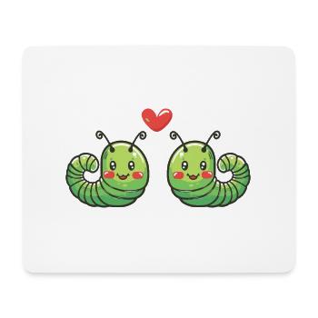 Worm Couple In Love Animal Valentine's Day - Mouse Pad (horizontal) - white - Front