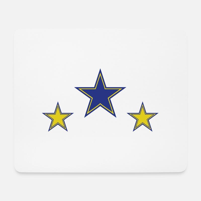 Abstract Star Patterns in Yellow and Blue - Mouse Pad (horizontal) - white