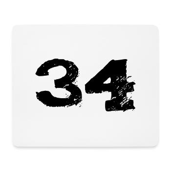 34 Number jersey - Mouse Pad (horizontal) - white - Front