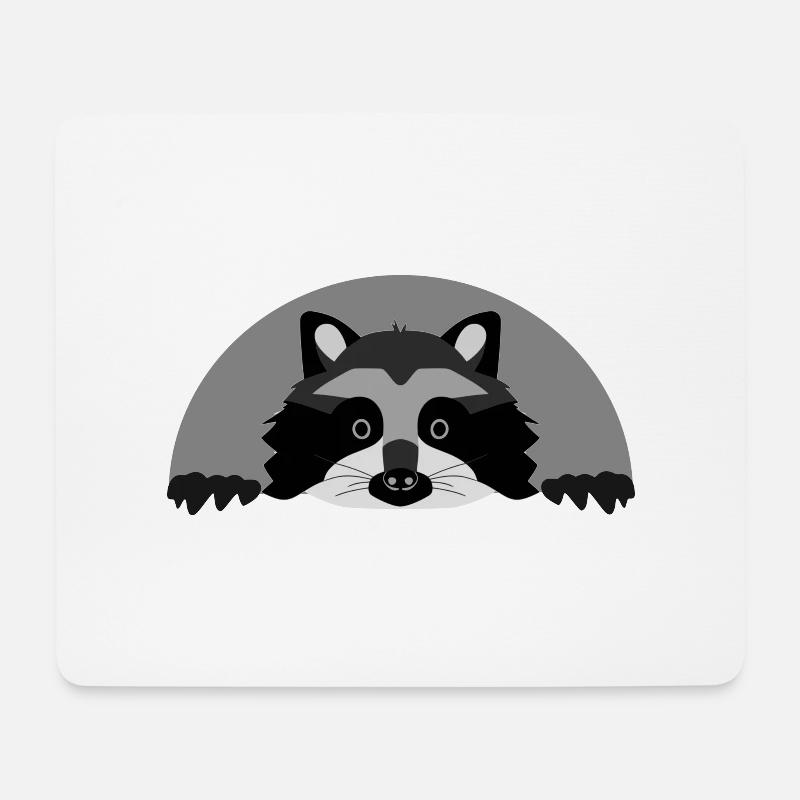 Raton laveur - Tapis de souris (format paysage) - blanc