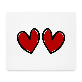 Symbole de l’amour des cœurs - Tapis de souris (format paysage) - blanc - Devant