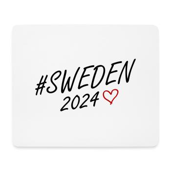 Schweden 2024 Herz Reise - Mousepad (Querformat) - Weiß - Vorne
