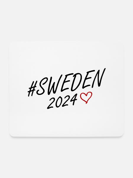 Schweden 2024 Herz Reise - Mousepad (Querformat) - Weiß