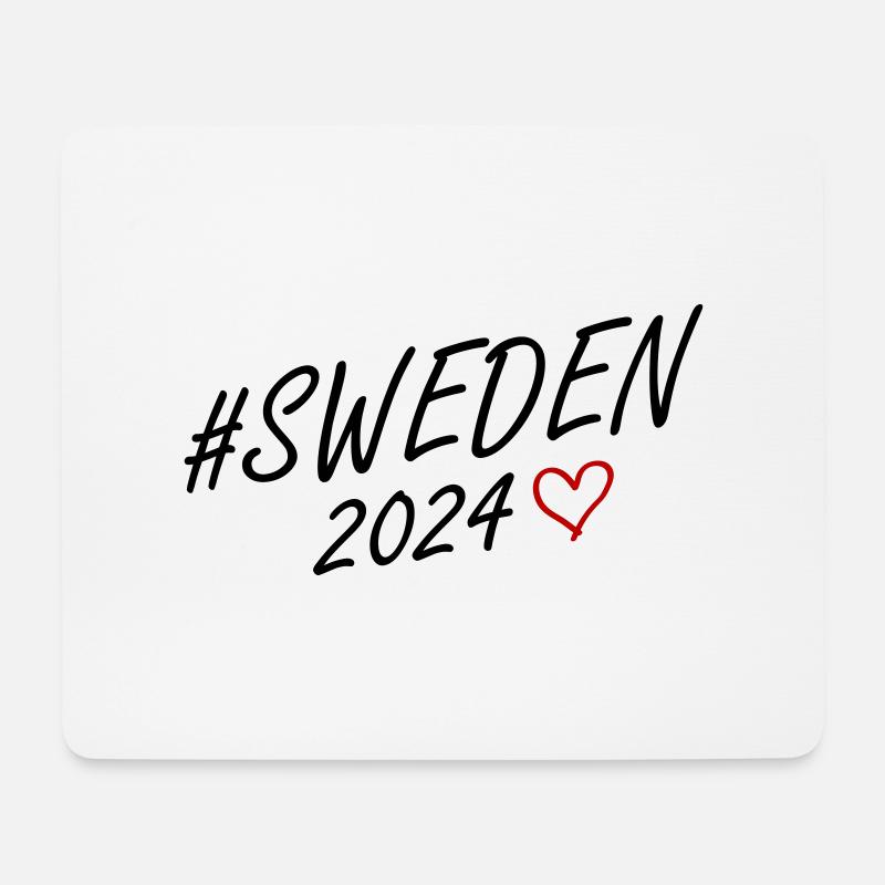 Schweden 2024 Herz Reise - Mousepad (Querformat) - Weiß