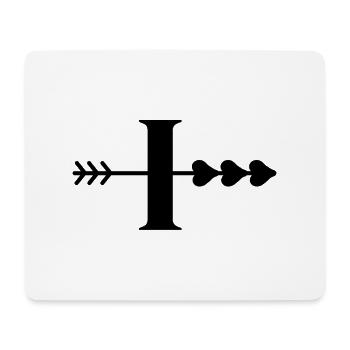 Letter i arrow heart - Mouse Pad (horizontal) - white - Front