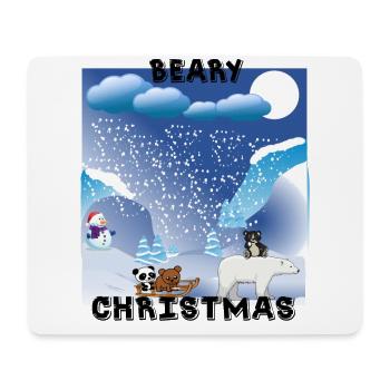 Beary Christmas - bärenstarke Weihnachten - Mousepad (Querformat) - Weiß - Vorne