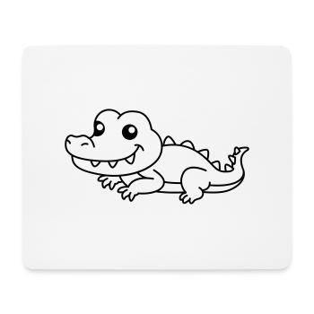 Alligator Comic Tier - Mousepad (Querformat) - Weiß - Vorne