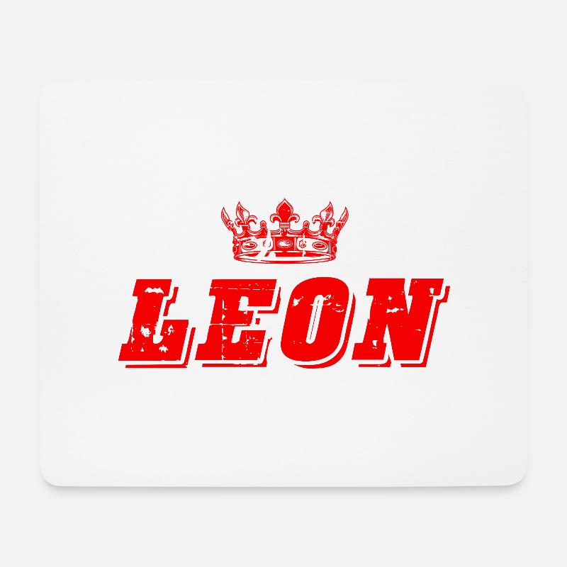 Leon - Mousepad (Querformat) - Weiß