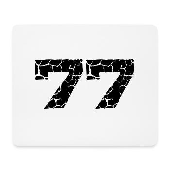 77 Zahl Trikot - Mousepad (Querformat) - Weiß - Vorne