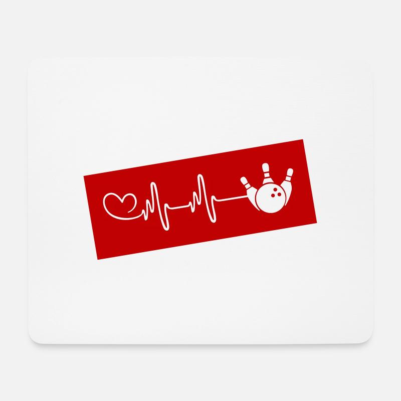Kegeln Herzschlag - Mousepad (Querformat) - Weiß