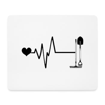 Shovel Pulse Heart Love - Mouse Pad (horizontal) - white - Front