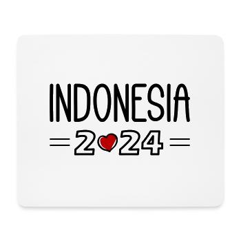 Indonesia 2024 Heart - Mouse Pad (horizontal) - white - Front