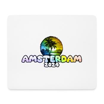 Amsterdam 2024 Palmen Bunt - Mousepad (Querformat) - Weiß - Vorne