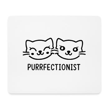 Drôle de chats visages purrfectionniste - Tapis de souris (format paysage) - blanc - Devant