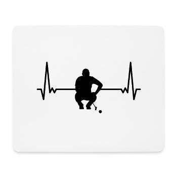 ECG Golf Heartbeat Golfing Heartline Golfer - Mouse Pad (horizontal) - white - Front