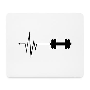 Haltère Pulse fitness - Tapis de souris (format paysage) - blanc - Devant